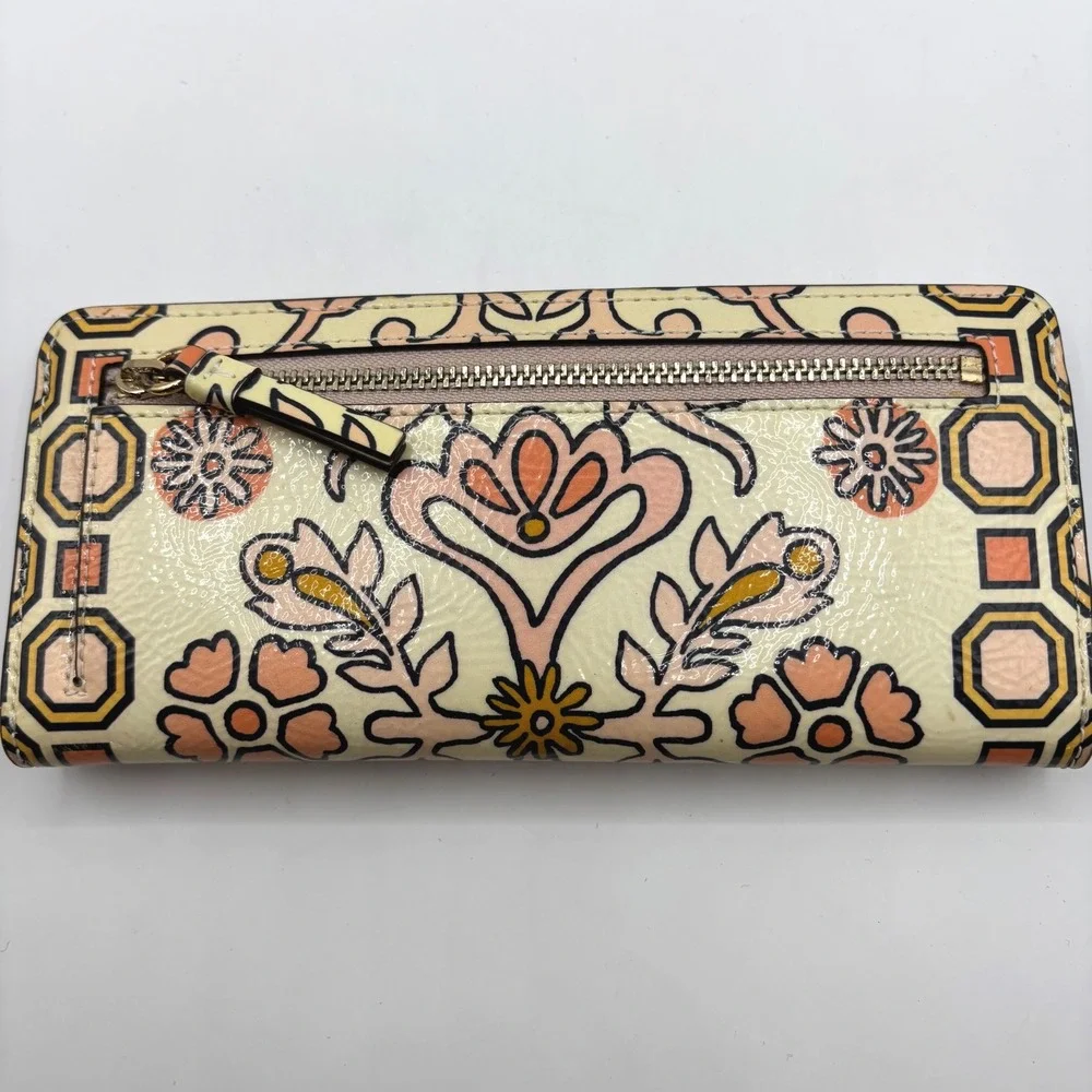 Tory Burch Hicks Garden Gemini Handbag Purse Wallet Set Pink Gold Cream EUC